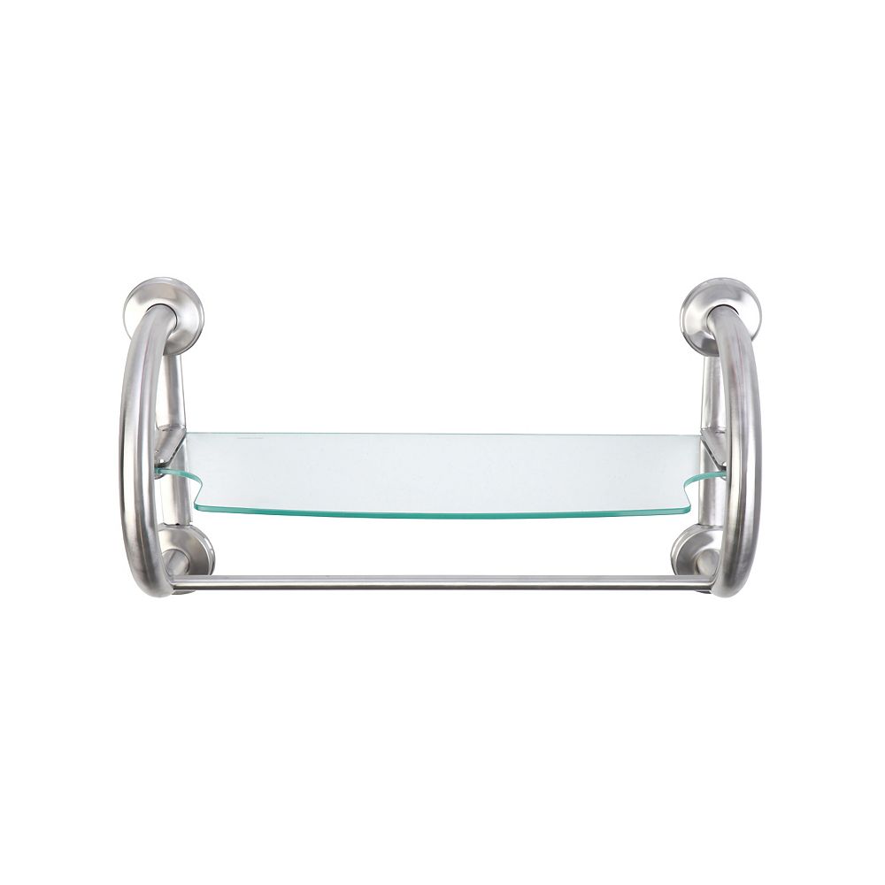 Grabcessories 2in1 Grab Bars Towel Shelf Brushed Nickel The Home