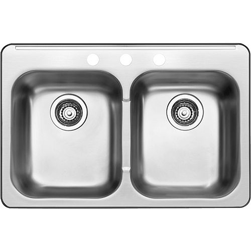 8-inch Double Bowl Stainless Steel Sink