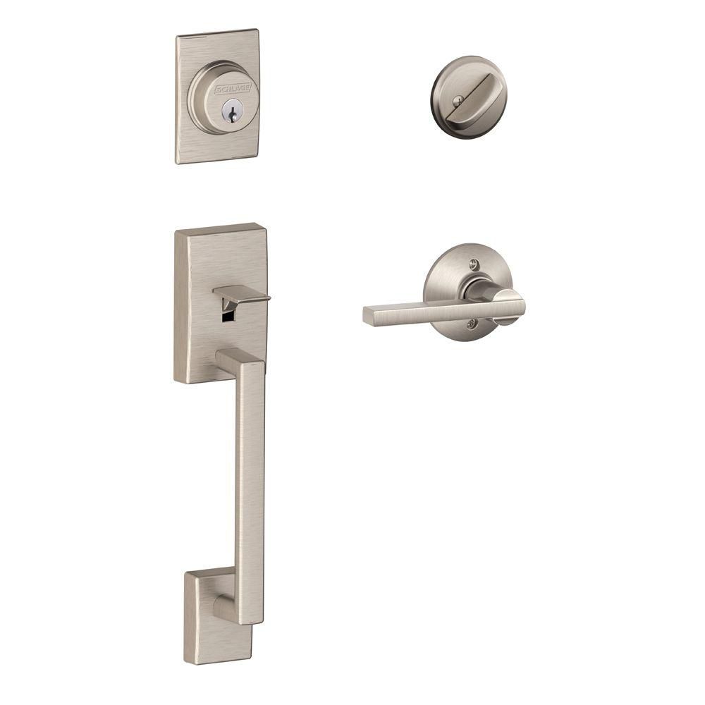 Schlage Latitude Satin Nickel Single Cylinder Entry Door Handleset And ...