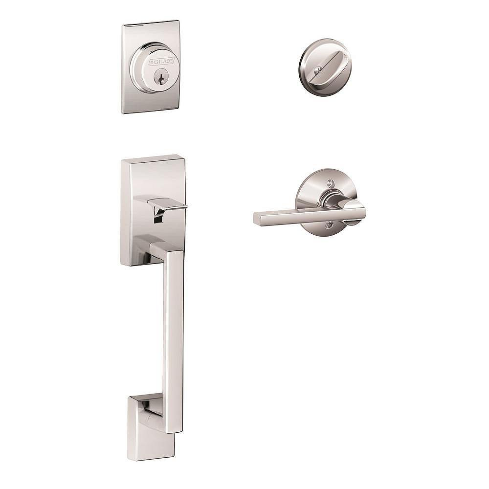 Schlage Century Bright Chrome Single Cylinder Entry Door Handleset with ...