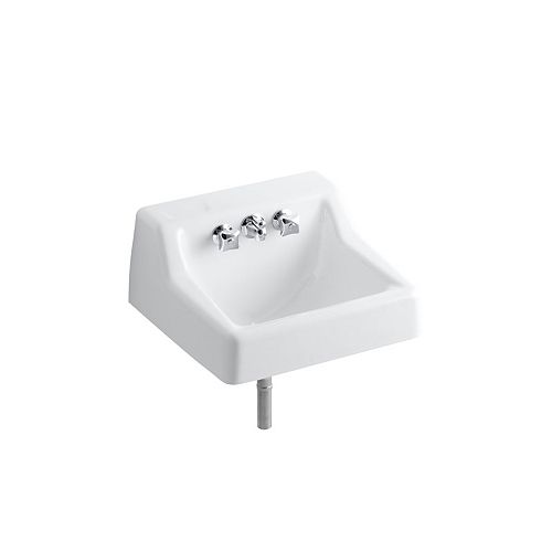 KOHLER Hampton(TM) wall-mounted commercial bathroom sink with factory-installed Triton(R) faucet, 19 inch x 17 inch