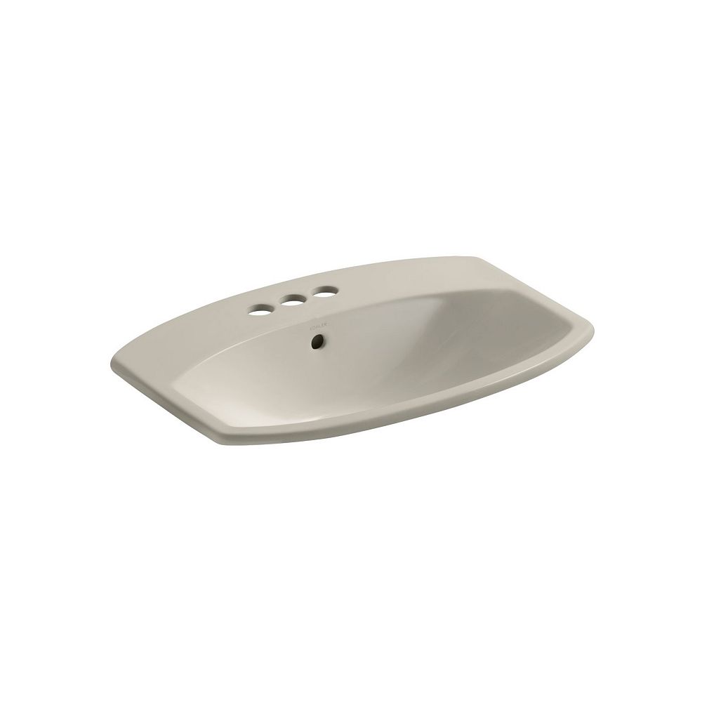 Kohler Cimarronr Drop In Bathroom Sink With 4 Inch Centerset Faucet Holes The Home Depot Canada