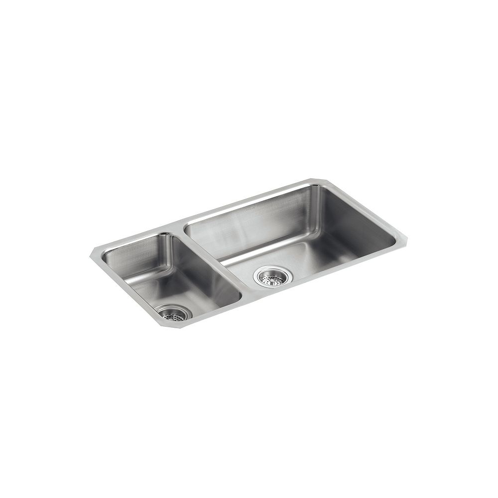 KOHLER Undertone(R) High/Low Undercounter Kitchen Sink With Left Basin ... Kohler Kitchen