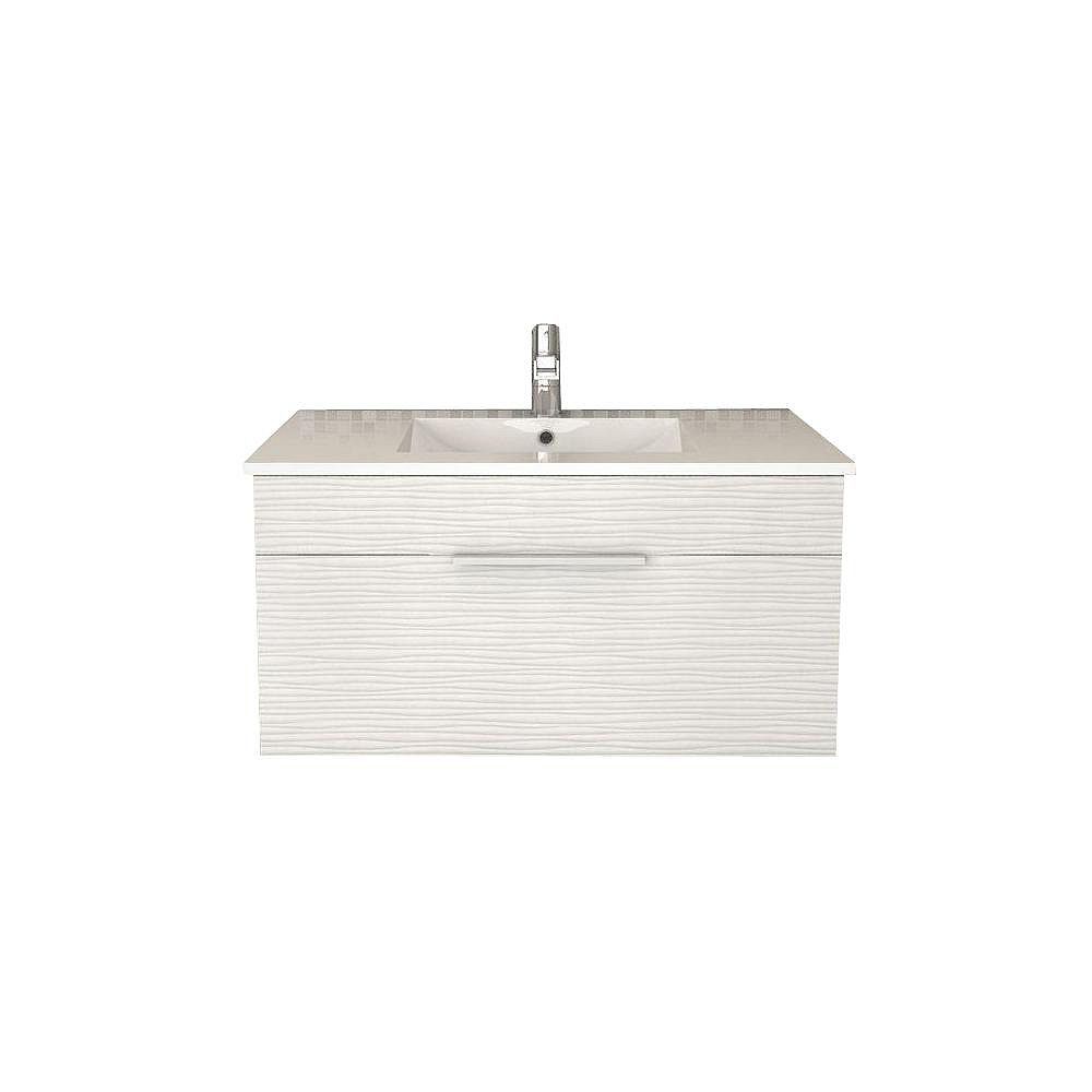 Cutler Kitchen Bath Textures Collection 3444 Inch W Vanity In White The Home Depot Canada