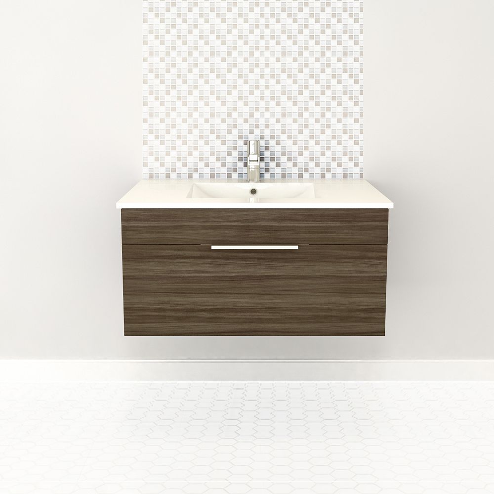 Cutler Kitchen Bath Textures Collection 36 Inch W Vanity In Brown The Home Depot Canada
