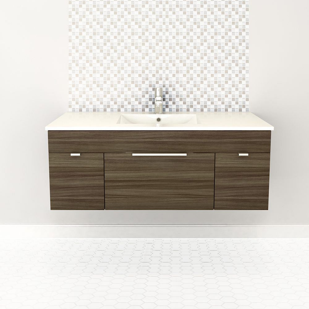 Cutler Kitchen & Bath Textures Collection 48inch W Vanity in Driftwood