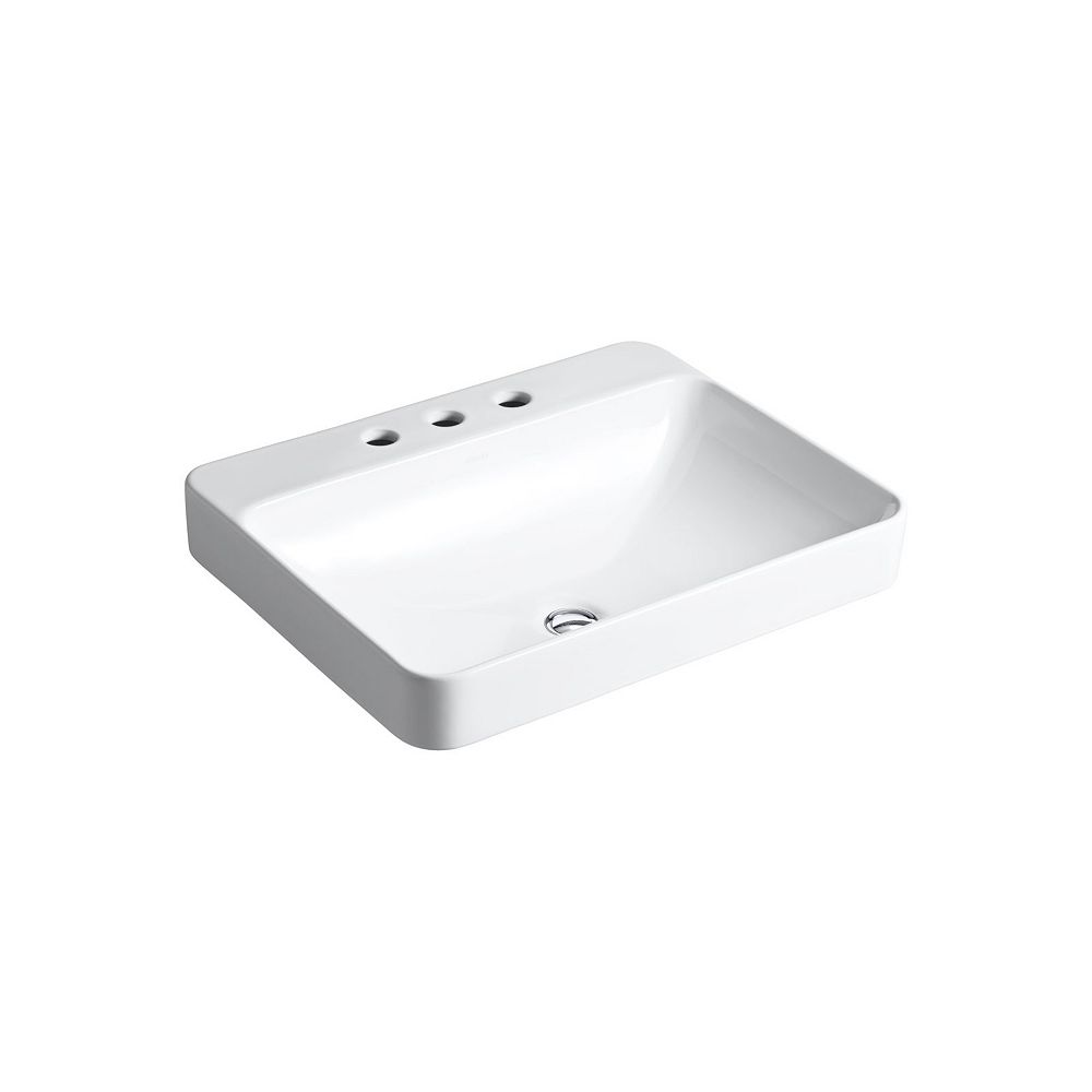 KOHLER Vox AboveCounter Vitreous China Bathroom Sink in White with