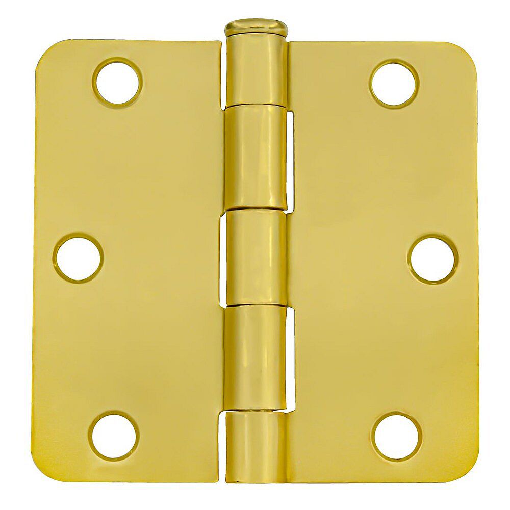 Everbilt 3in Satin Brass Door Hinge with 1/4in Radius