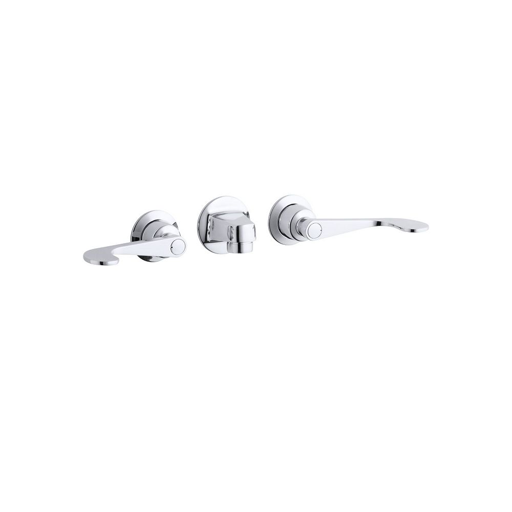 Kohler Triton R Shelf Back Commercial Bathroom Sink Faucet With Grid Drain And Wristblade The Home Depot Canada