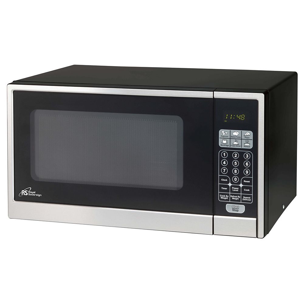 Royal Sovereign 1 Cu Ft Countertop Microwave In Black With Stainless Steel Door The Home Depot Canada Royal Sovereign 1 Cu Ft Countertop