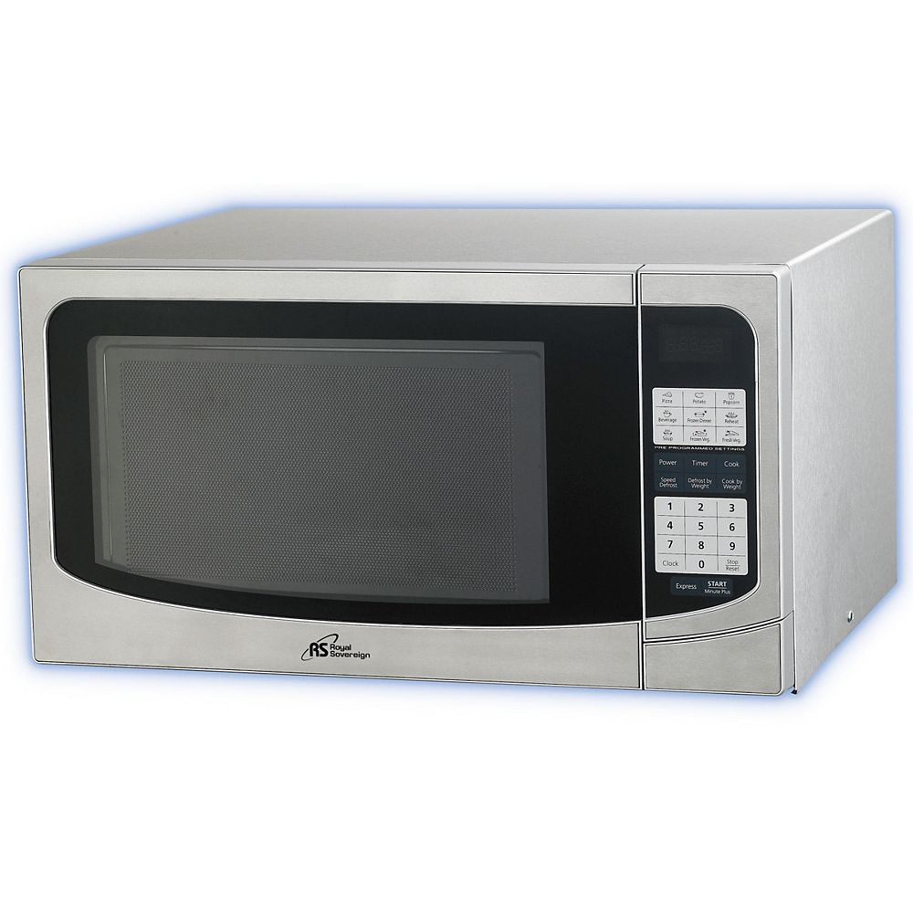 Royal Sovereign 1 34 Cu Ft Countertop Microwave In Silver With Stainless Steel Door The Home Depot Canada Royal Sovereign 1 34 Cu Ft Countertop