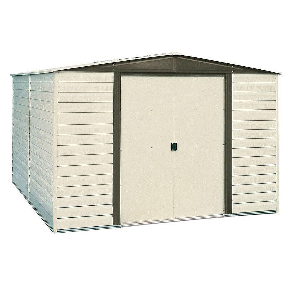 Arrow 10 ft. x 8 ft. Vinyl Dallas Vinyl Coated Metal Shed | The Home ...