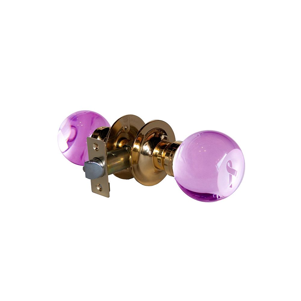Krystal Touch Pink Ribbon Brass Passive LED Door Knob The Home Depot