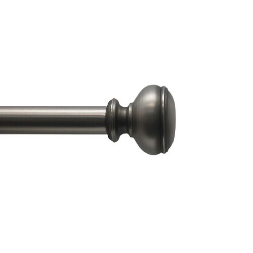 1-inch x 72-inch to 144-inch Decorative Curtain Rod with Doorknob Finial in Antique Pewter