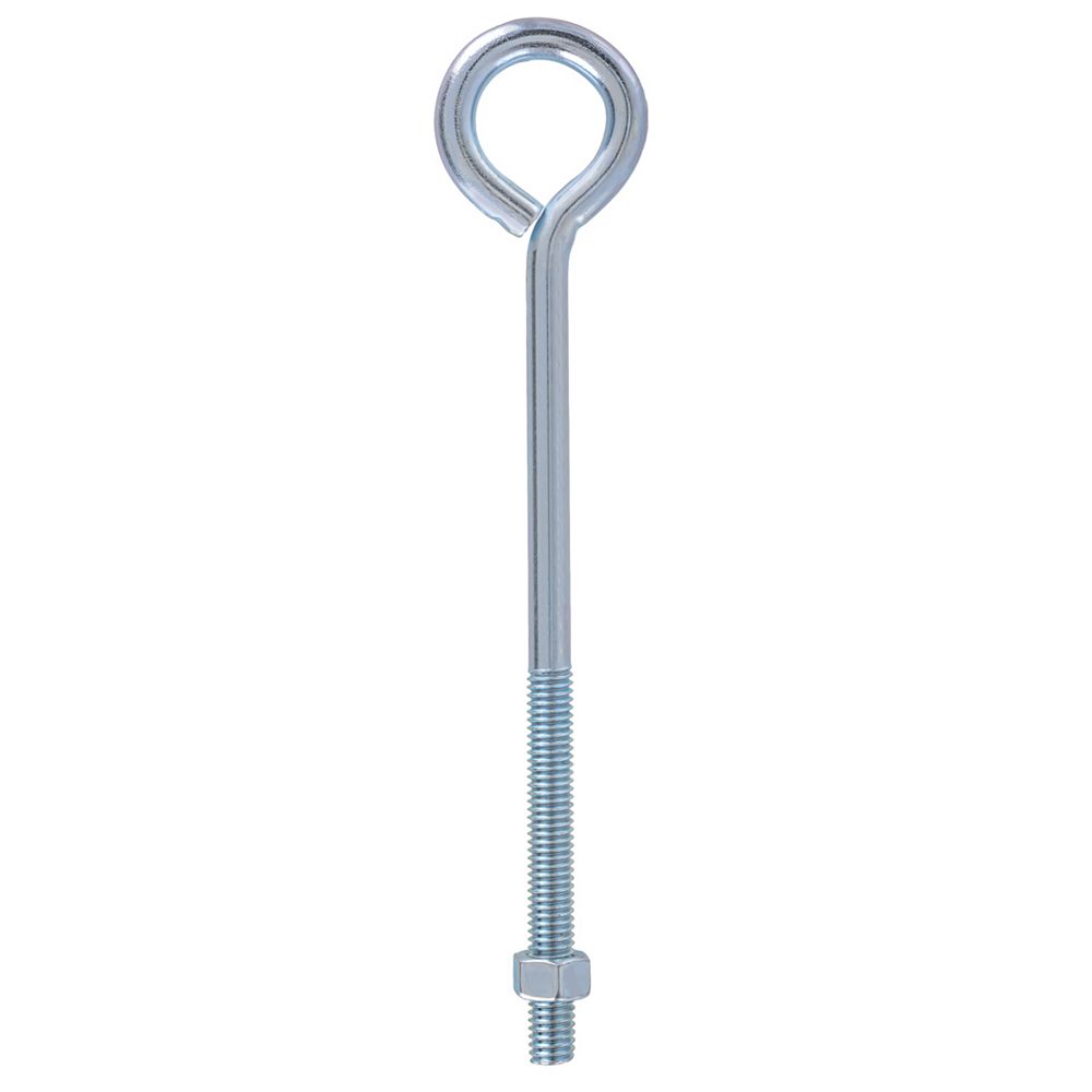 Everbilt 3/8inch x 8inch Eye Bolt with Hex Nut, Zinc 1 pc. The