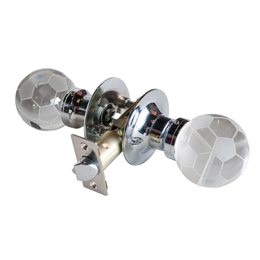 Krystal Touch Soccer Ball Chrome Passive LED Door Knob The Home Depot