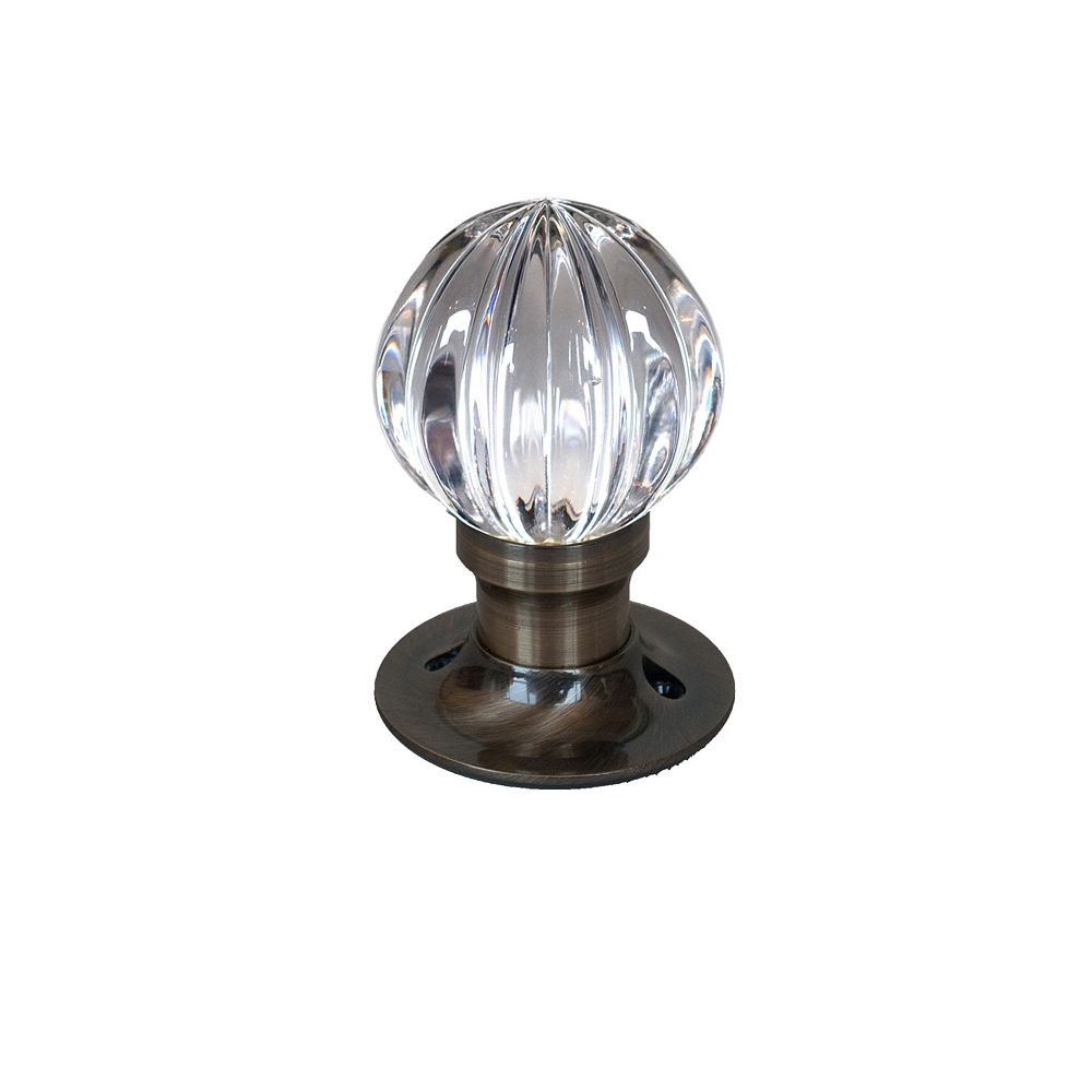 Krystal Touch Wave Antique Brass Passive LED Door Knob The Home Depot