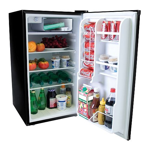 4.0 cu. ft. Compact Refrigerator in Black with Stainless Steel Door