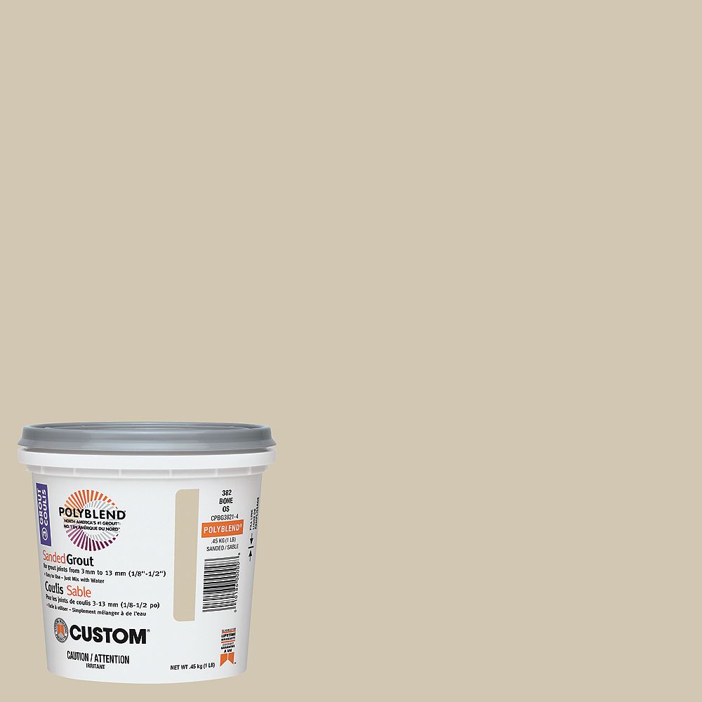 Custom Building Products Polyblend #382 Bone 1 lb. Sanded Grout | The