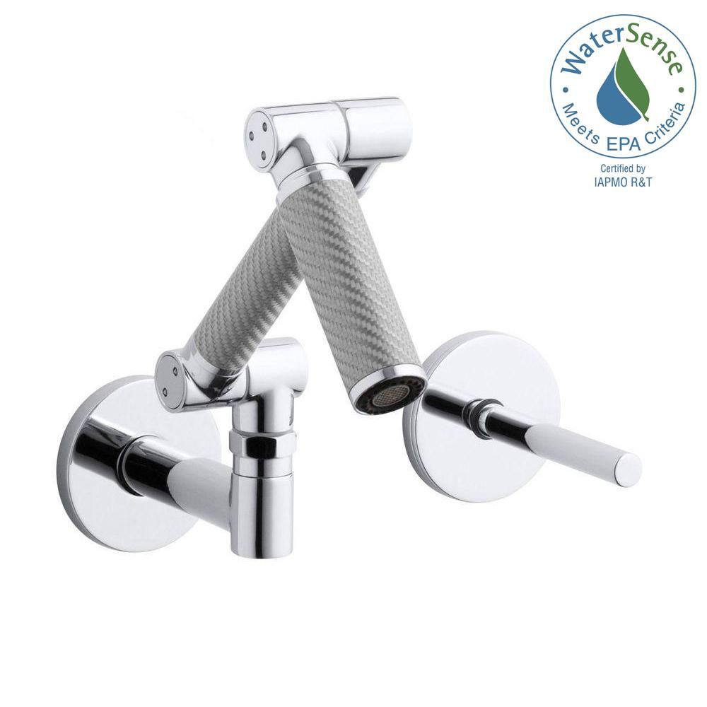 KOHLER Karbon WallMount Bathroom Faucet with Silver Tube The Home