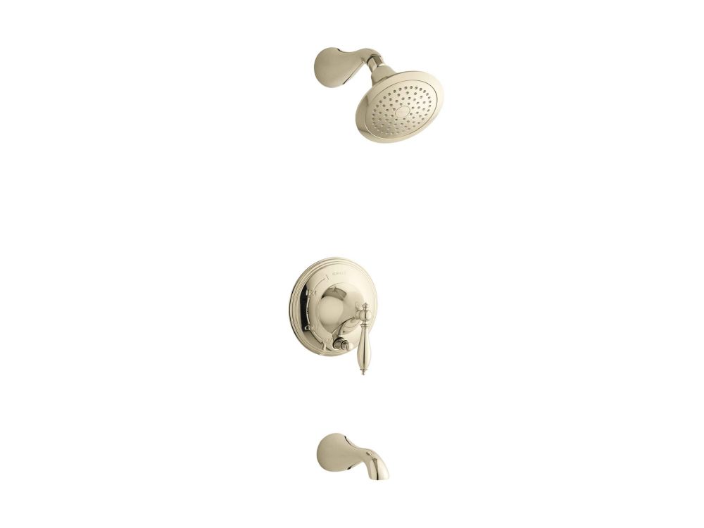 KOHLER Devonshire Rite-Temp Dusch- & Badewannenthermostat Mit Hebelgriff, Auslauf & 2,5 GPM Duschkopf