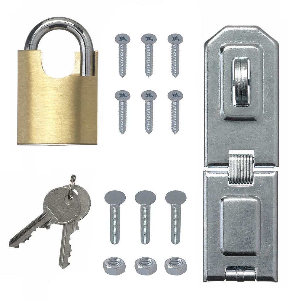 Everbilt 81/2Inch Zinc Plated Heavy Duty Security Hasp and Brass