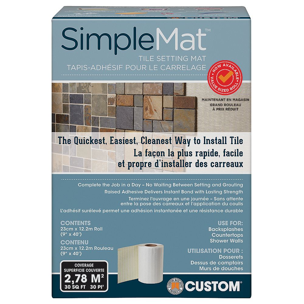 Custom Building Products Simplemat 30 Sq Ft Roll Of Tile Setting Mat The Home Depot Canada