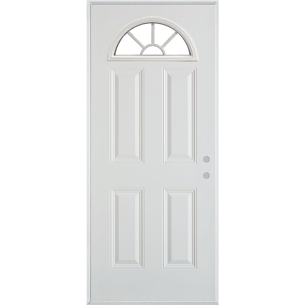 STANLEY Doors 37.375 inch x 82.375 inch Clear Fan Lite 4Panel