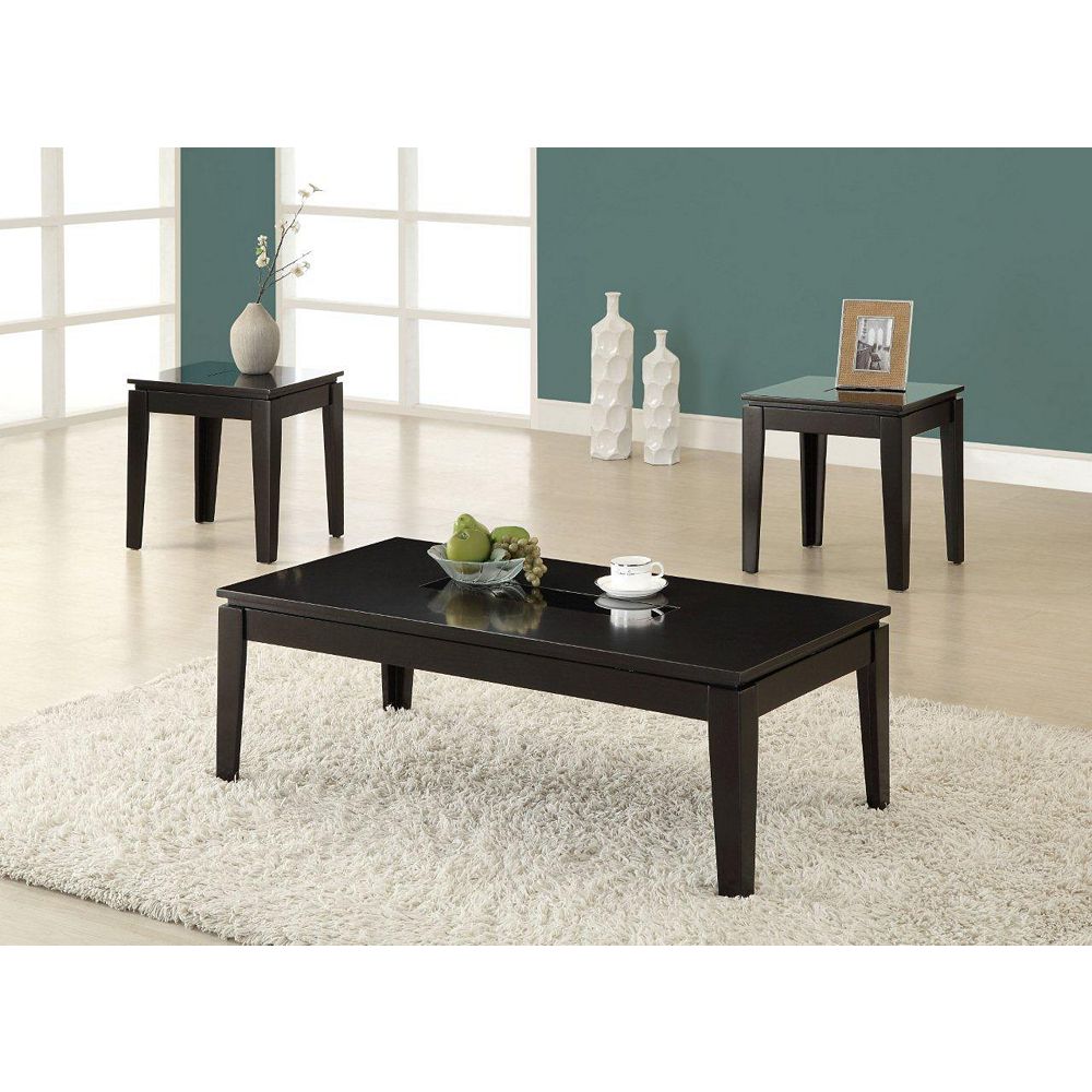 Monarch Specialties Glossy Dark Expresso 3Piece Promotional Table Set