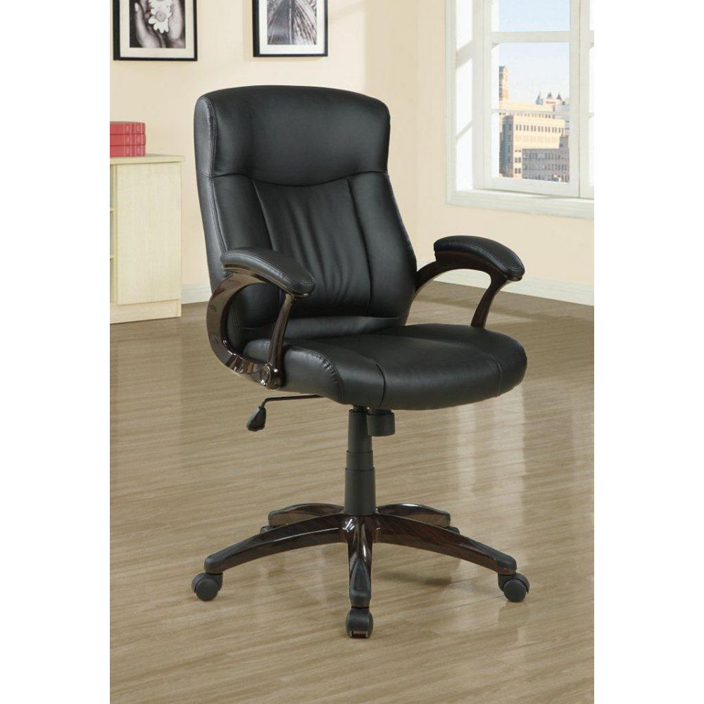 Monarch Specialties Black LeatherLook Executive Office Chair The