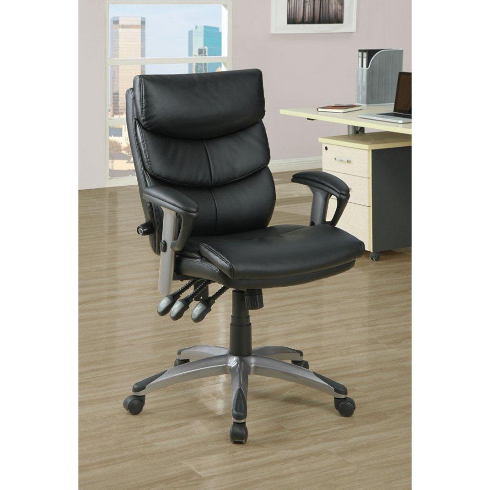 Monarch Specialties Black LeatherLook "Deluxe Style" Office Chair The Home Depot Canada