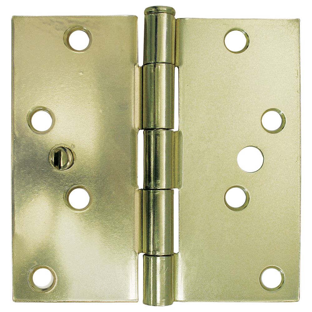 Everbilt 4inch Satin Brass Security Door Hinge The Home Depot Canada