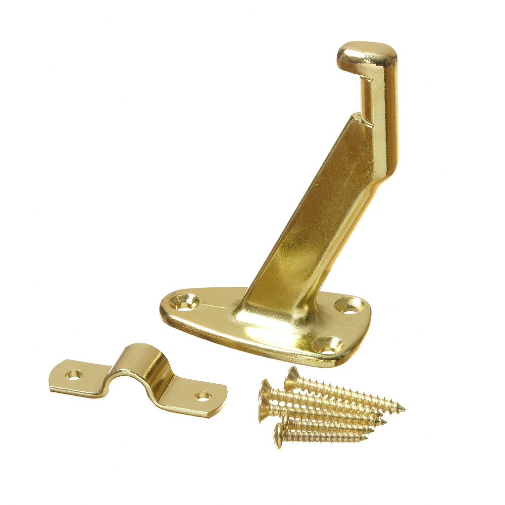 Everbilt Long Polished Brass Handrail Bracket | The Home Depot Canada