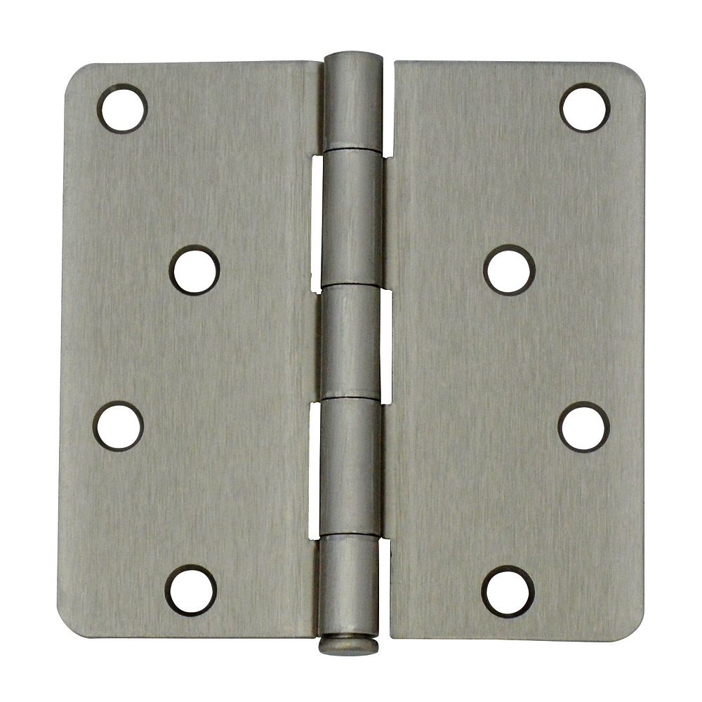 Everbilt 4in Satin Nickel Door Hinge with 1/4in Radius, 1pc The Home Depot Canada