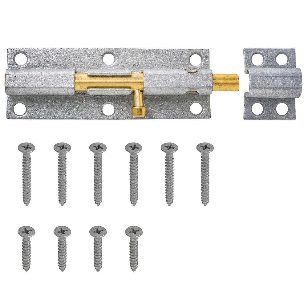 Everbilt 6Inch Galvanized Barrel Bolt 1pk The Home Depot Canada