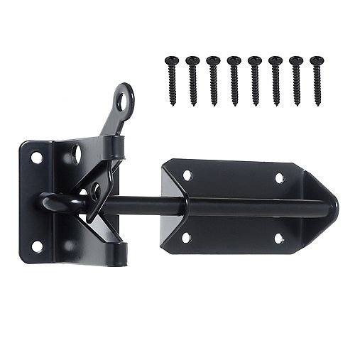 4-Inch Heavy Duty Gate Latch in Black - 1pk