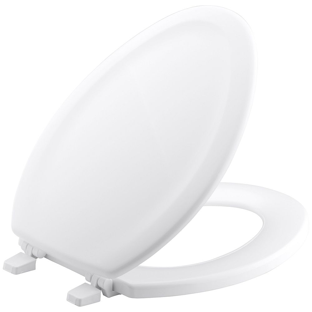 KOHLER Stonewood Quick-release elongated toilet seat, White | The Home ...