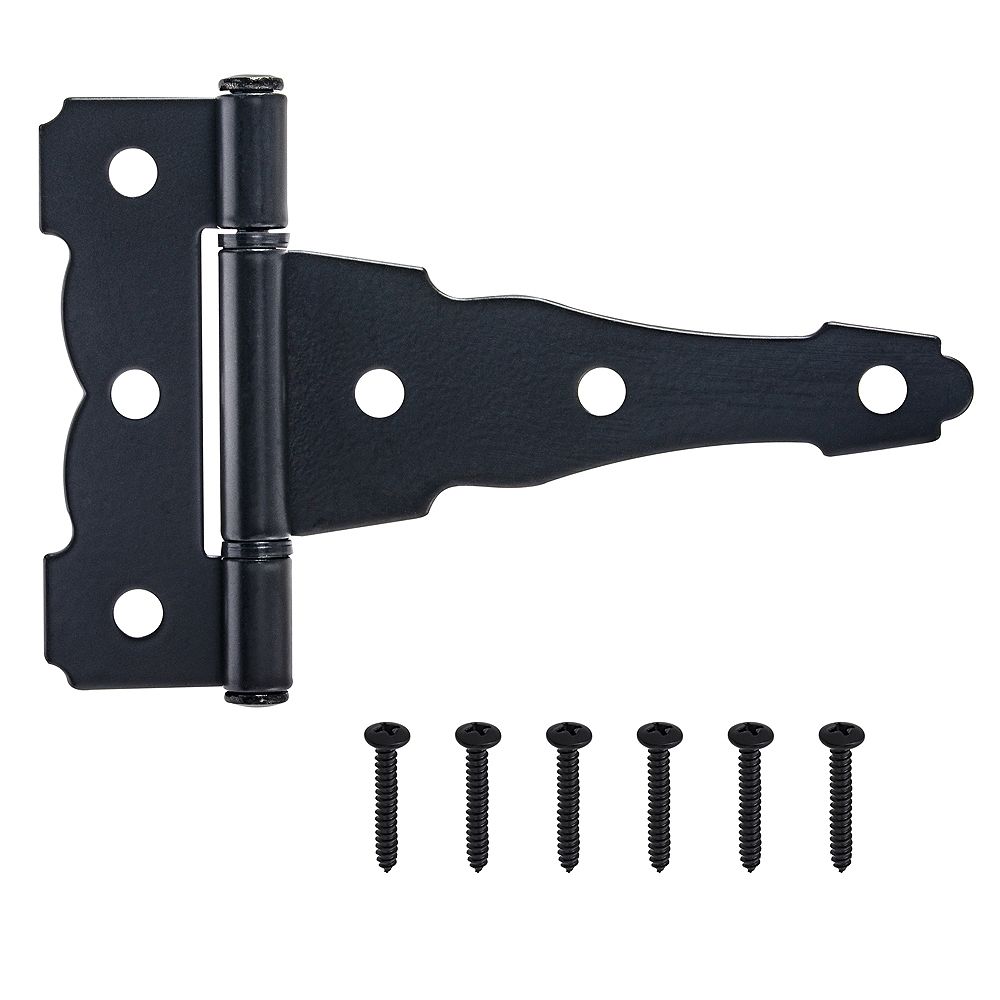 Everbilt 4-Inch T-Hinge in Black - 1pk | The Home Depot Canada