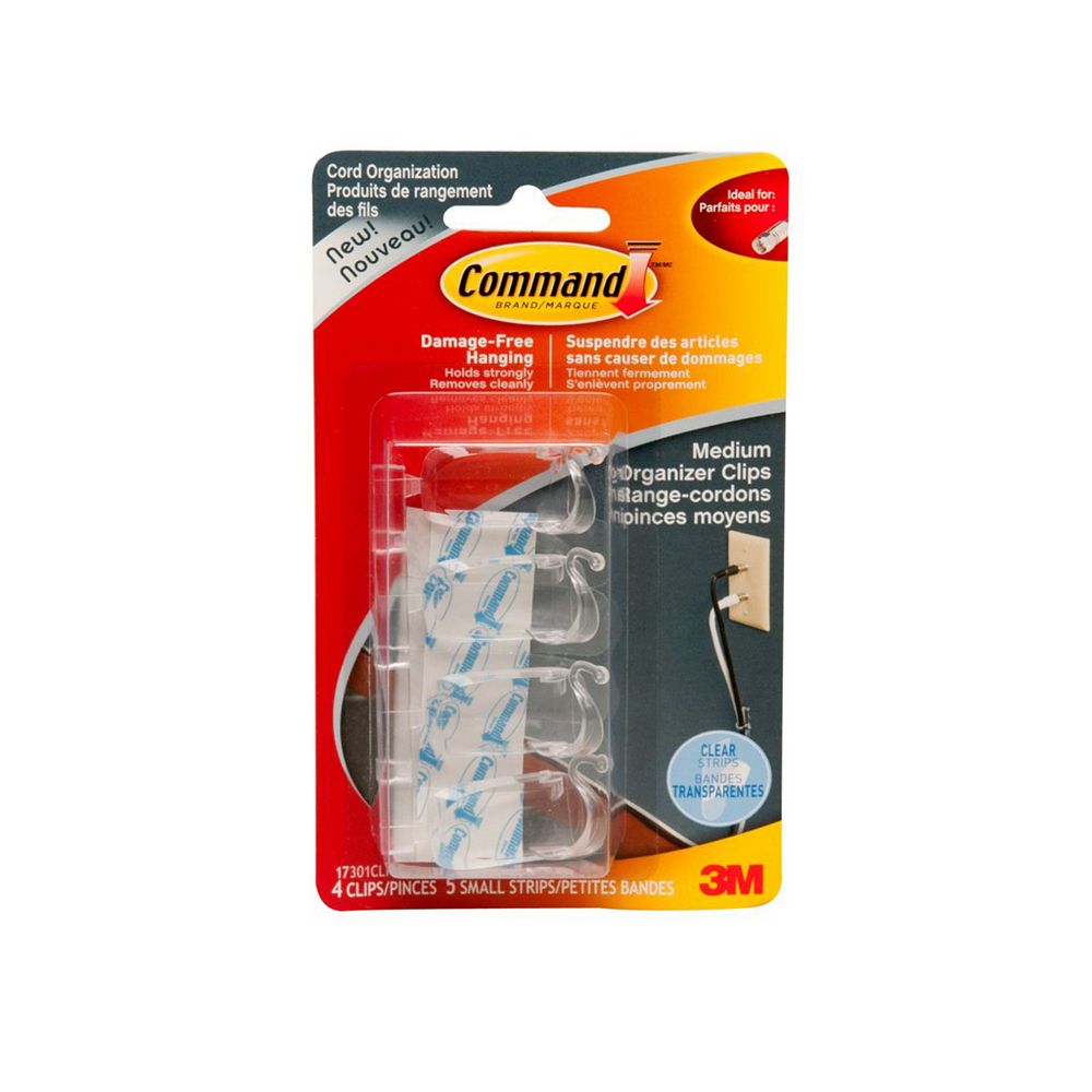 Command Medium Cord Clips, 17301CLRC, clear The Home Depot Canada