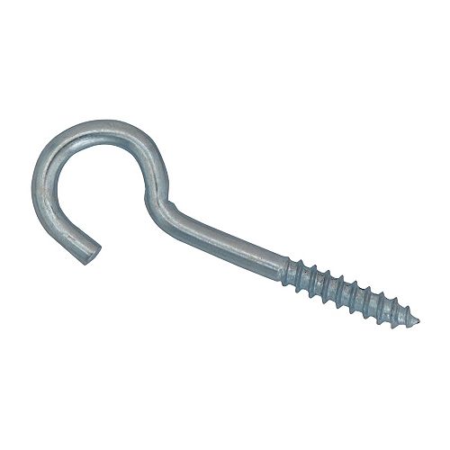 1-1/2 Inch Zinc Plated Screw Hook (8-Pack)