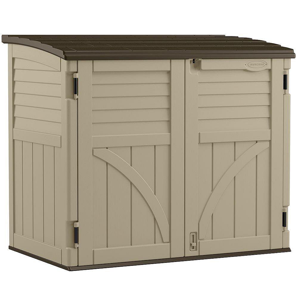 Horizontal Storage Shed, Outdoor Trash Can Storage Home Depot
