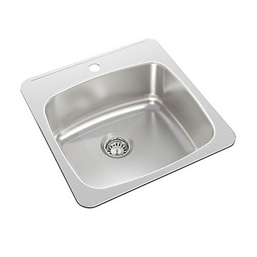 Single Bowl Drop-in Sink in Stainless Steel