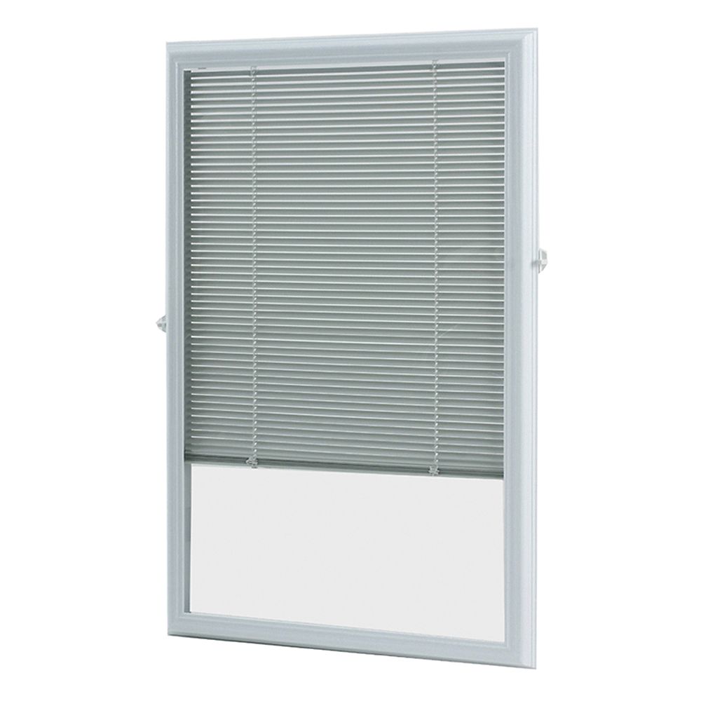 ODL 22inch x 36inch White Aluminum Addon Blind for Half View Doors