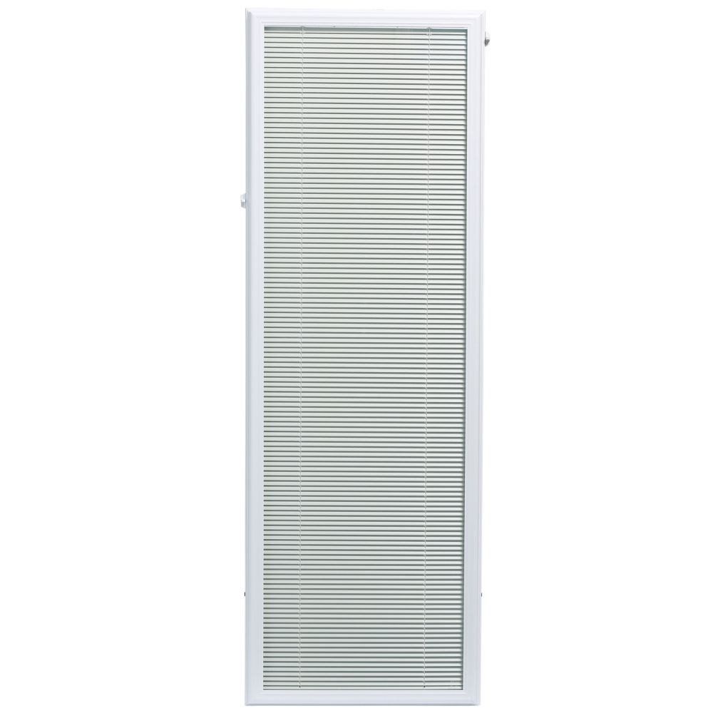 20 Inch X 64 Inch White Aluminum Add On Blind For Full Light Door