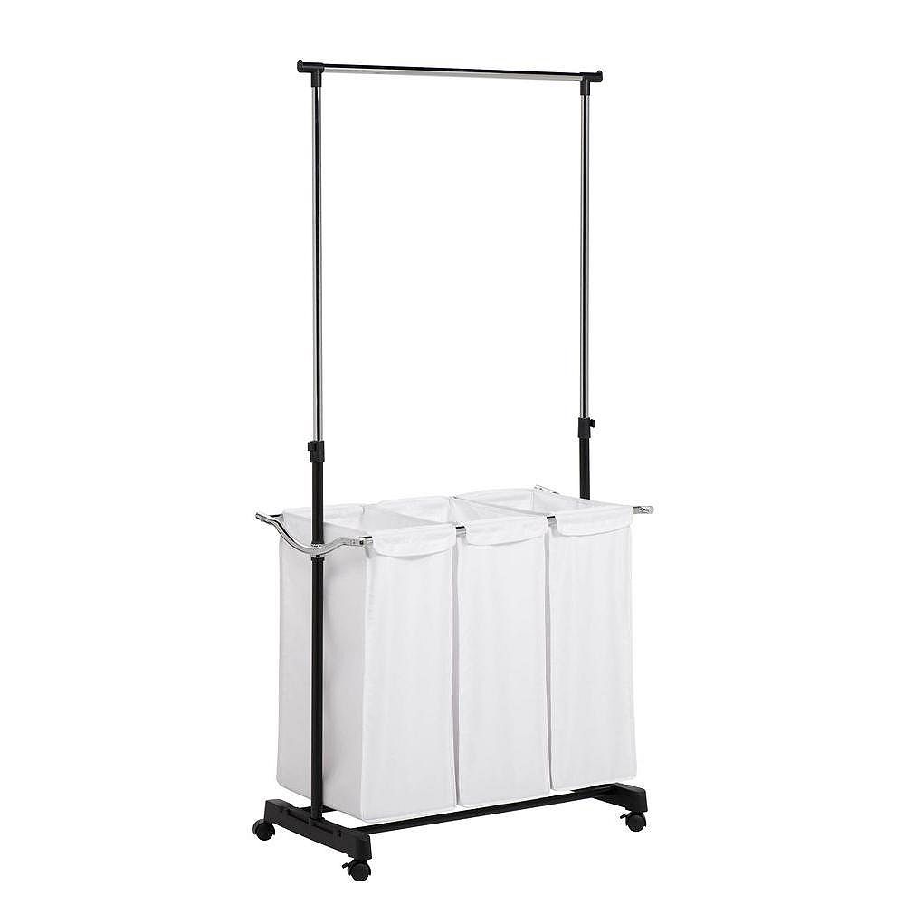 HoneyCanDo Rolling Laundry Cart with Hanging Bar The Home Depot Canada