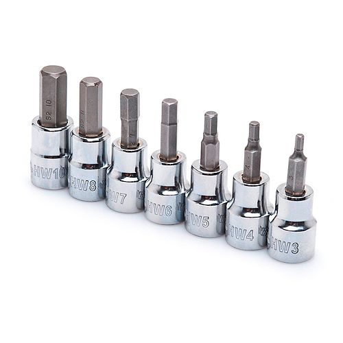 3/8-inch Drive Metric Hex Bit Socket Set (7-Piece)