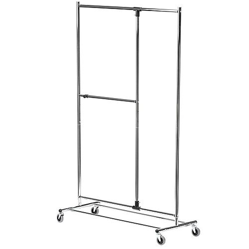 80" Dual Bar Chrome Adjustable Garment Rack