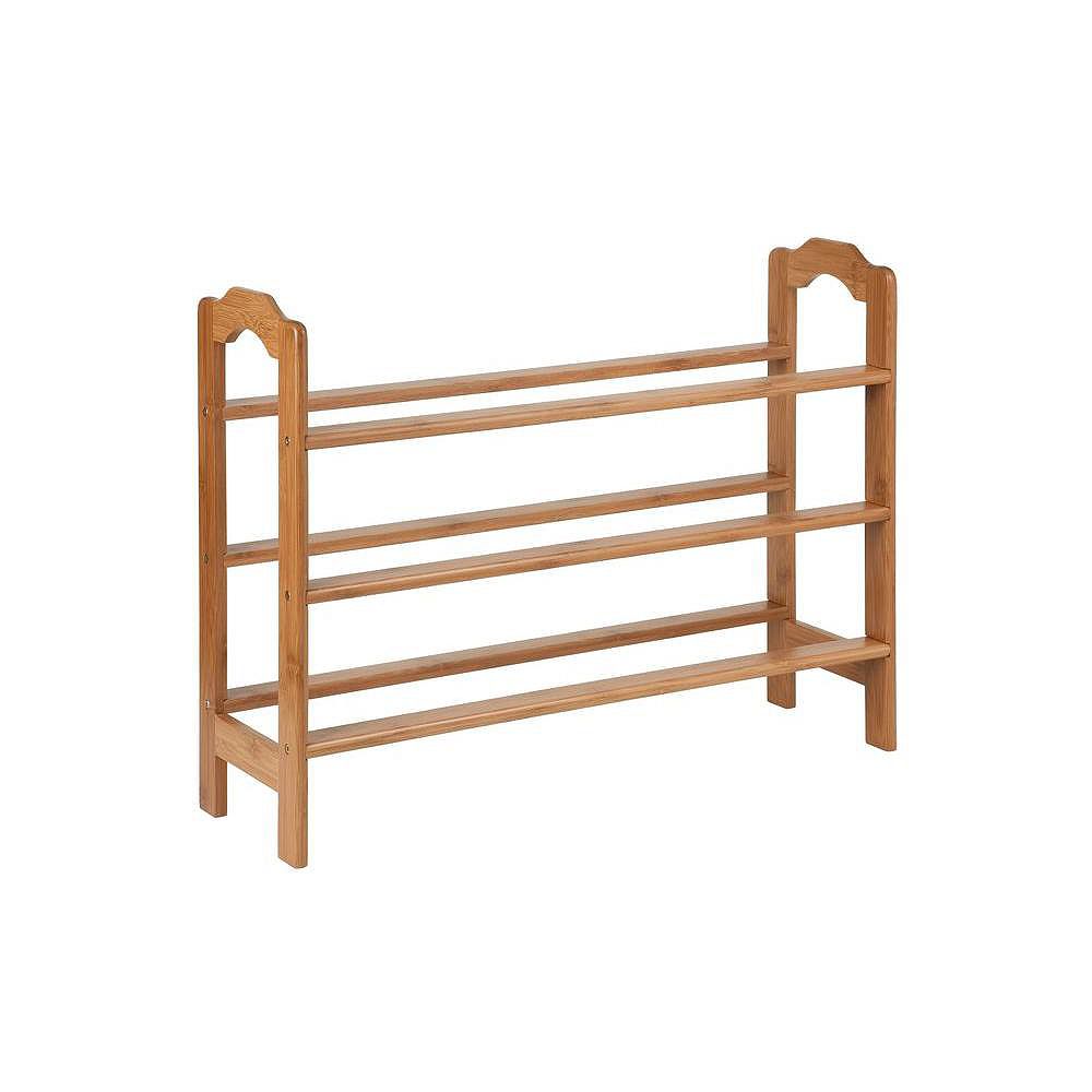 Honey Can Do 3 Tier Bamboo Shoe Rack The Home Depot Canada