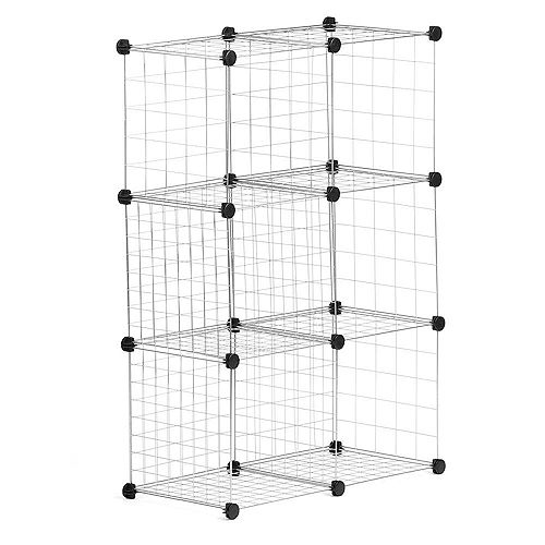 Modular Mesh Storage Cube in Silver (6-Pack)