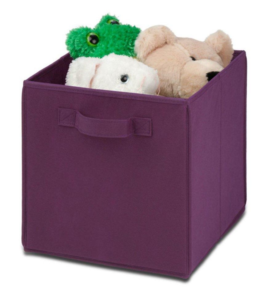 HoneyCanDo Folding Storage Cube in Purple (4Pack) The Home Depot
